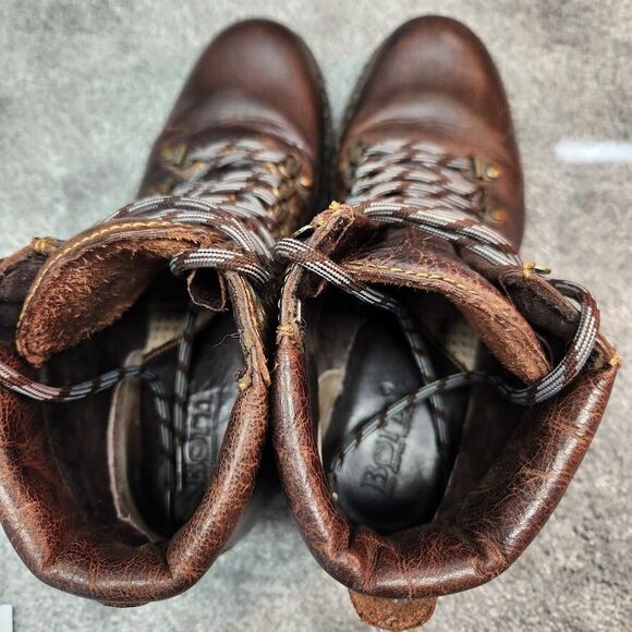 Born Concepts Chunky Boots Womens Size 8 Brown Leather Biker Lace Up Block Heel - Picture 11 of 15